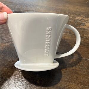 Starbucks White Ceramic Pour Over Drip Coffee Cone